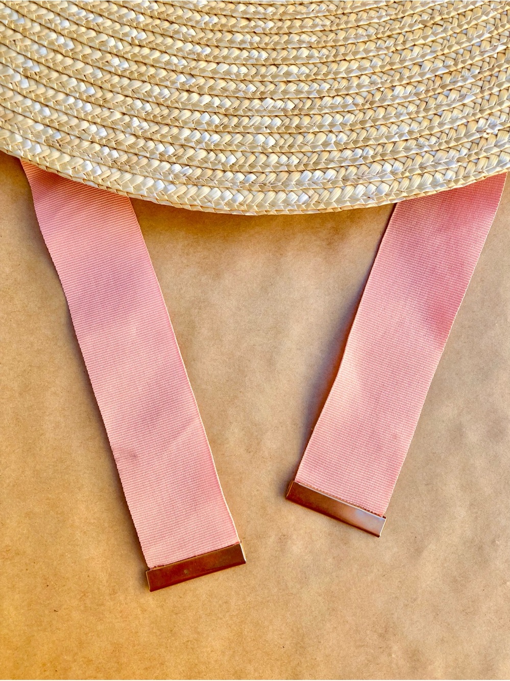 Anthro โ Wyeth Extended Wide Brim Boater Straw Hat with Tie Ribbon Chin Strap - Picture 12 of 17